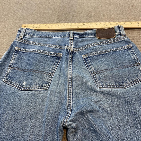 Polo Ralph Lauren Jeans Mens 32 Fits 31x27 Hemmed Distressed Baggy Denim Vintage - Picture 8 of 12